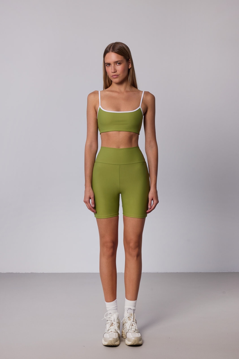 High-Waist  Lime  Shorts