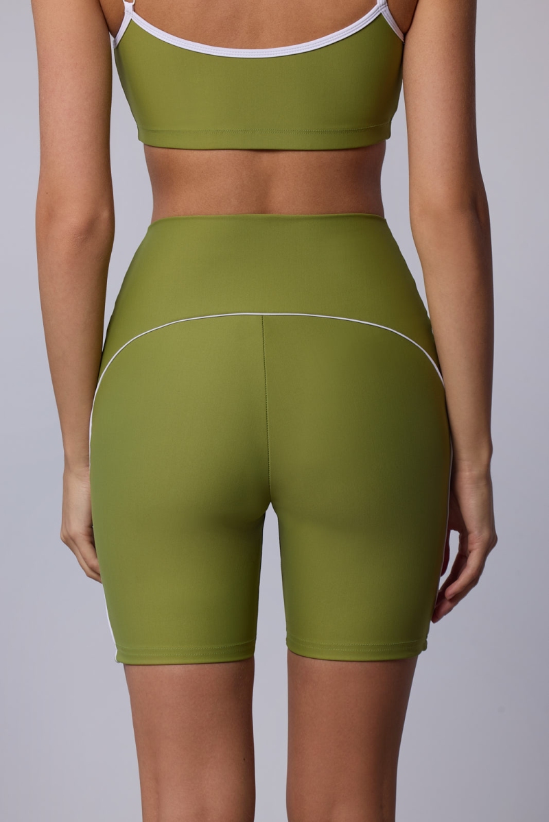 High-Waist  Lime  Shorts