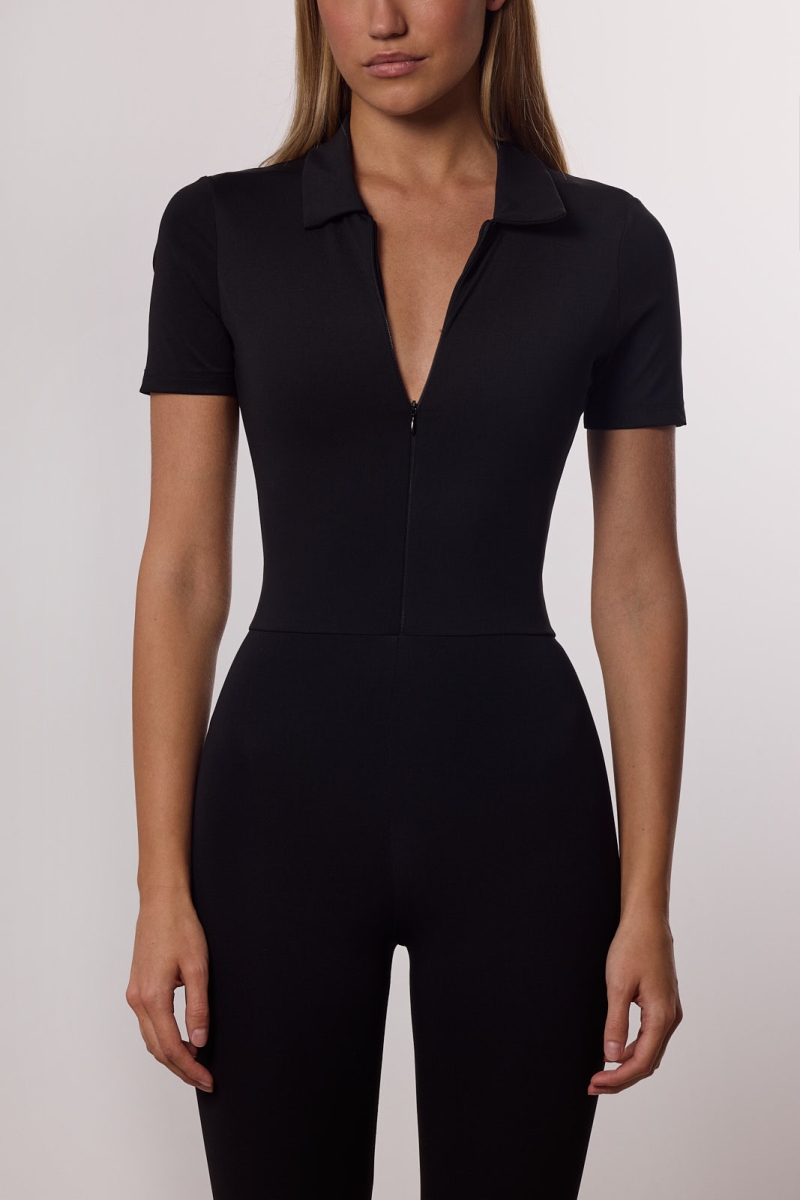 Half-Zip Leotard Black