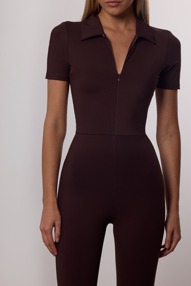 Half-Zip Leotard Espresso