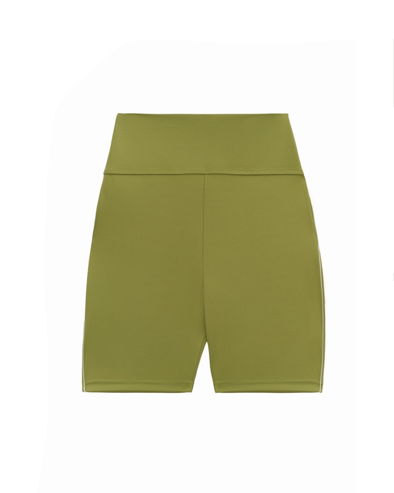 High-Waist  Lime  Shorts