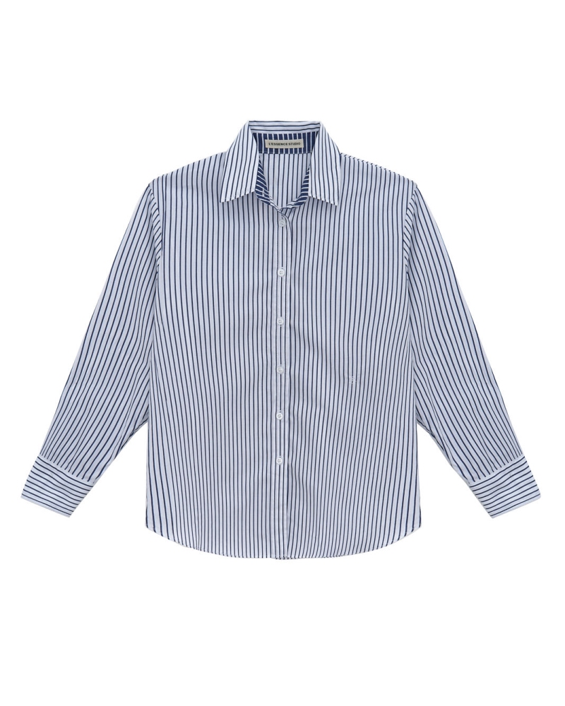 Classic Shirt - White/Blue Stripe