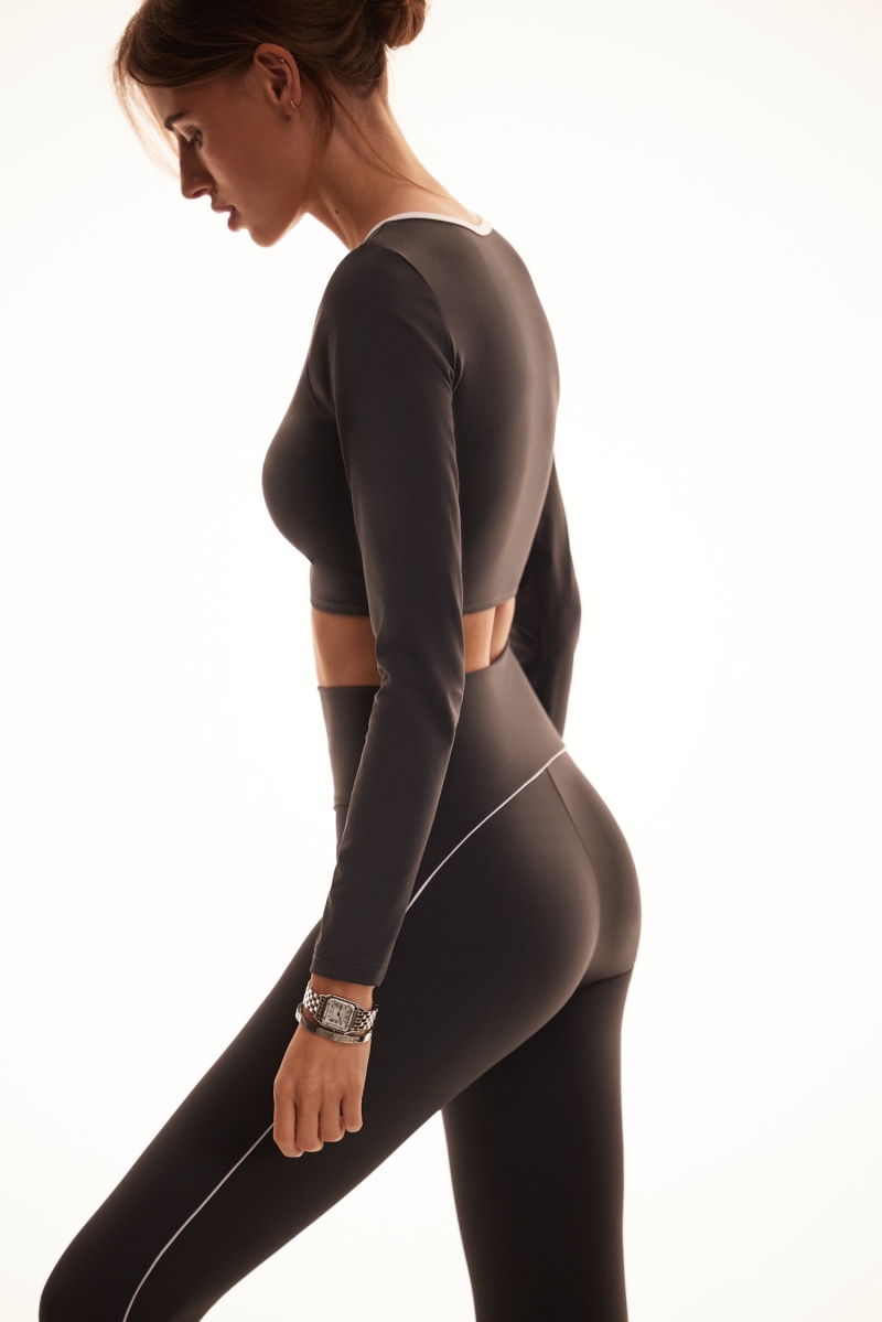 High-Waist Graphite Leggings